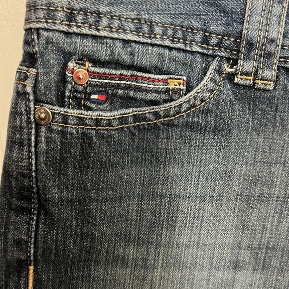 Tommy Hilfiger Jean shorts,  distressed markings, Sz 2, 4 1/2” inseam - Picture 2 of 9